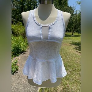 American Eagle white lacy/mesh tank